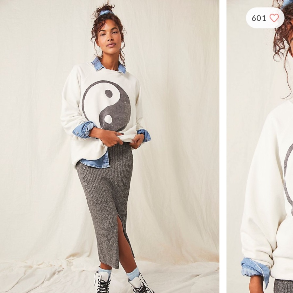 Free people ying yang crewneck